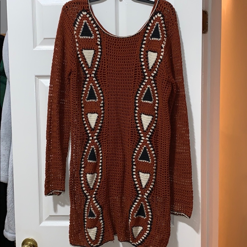 Crochet sweater dress